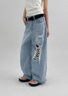 Rildy Distressed Wide Denim Pants