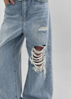Rildy Distressed Wide Denim Pants
