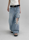 Rildy Distressed Wide Denim Pants