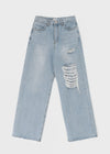 Rildy Distressed Wide Denim Pants