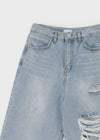 Rildy Distressed Wide Denim Pants