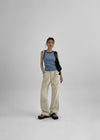Panpo Semi Bootcut Pocket Cotton Pants