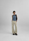 Panpo Semi Bootcut Pocket Cotton Pants