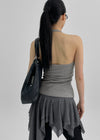 Ollatin Button Backless Halter Sleeveless Top (Built-in Cap)