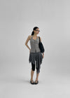 Ollatin Button Backless Halter Sleeveless Top (Built-in Cap)