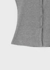 Ollatin Button Backless Halter Sleeveless Top (Built-in Cap)
