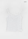 Allneu Henley Neck Star Dot Sleeveless Top