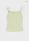 Allneu Henley Neck Star Dot Sleeveless Top