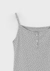 Allneu Henley Neck Star Dot Sleeveless Top