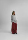 Ssenne Loose Fit Linen Knit Long Sleeve Tee