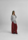 Ssenne Loose Fit Linen Knit Long Sleeve Tee