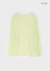 Ssenne Loose Fit Linen Knit Long Sleeve Tee