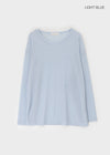 Ssenne Loose Fit Linen Knit Long Sleeve Tee