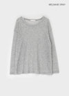 Ssenne Loose Fit Linen Knit Long Sleeve Tee