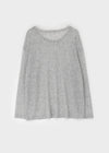Ssenne Loose Fit Linen Knit Long Sleeve Tee