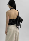 Shollivan Dot Halter Sleeveless Top