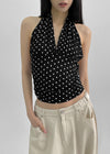 Shollivan Dot Halter Sleeveless Top