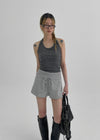 Rachit Ribbed Crop Halter Sleeveless Top