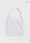 Rachit Ribbed Crop Halter Sleeveless Top