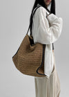 Centver Square Rattan Shoulder Bag