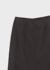 Queshion Back Banding Slit Nylon Long Skirt