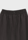 Queshion Back Banding Slit Nylon Long Skirt