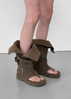 Pitching Buckle Suede Thong Mid Boots
