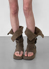 Pitching Buckle Suede Thong Mid Boots