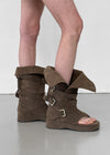 Pitching Buckle Suede Thong Mid Boots