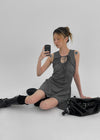 Fezzle Strap Asymmetric Mini Dress