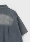 (UNISEX) Neverby Oversized Denim Short Sleeve Shirt