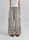 Langtree Nylon Shirring Two-Way Cargo Pants