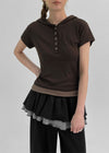 [MADE] Camora Hooded Two-tone Short Sleeve T-shirt