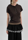 [MADE] Camora Hooded Two-tone Short Sleeve T-shirt