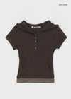 [MADE] Camora Hooded Two-tone Short Sleeve T-shirt