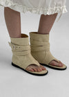 Nouton Linen Buckle Mid Boots