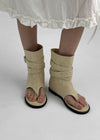 Nouton Linen Buckle Mid Boots