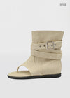 Nouton Linen Buckle Mid Boots