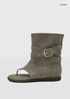 Nouton Linen Buckle Mid Boots