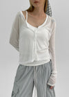 Fekle Tencel V-Neck Summer Cardigan