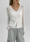 Fekle Tencel V-Neck Summer Cardigan