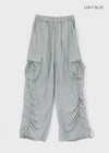 Langtree Nylon Shirring Two-Way Cargo Pants