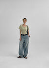 Lobtwo Washed Wide Denim Pants