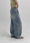 Lobtwo Washed Wide Denim Pants