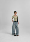 Lobtwo Washed Wide Denim Pants