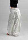 Fulton Back Pocket Balloon Wide Cotton Pants