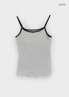 Raviol Stripe Cap Sleeveless Top (Built-in Cap)