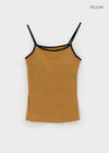 Raviol Stripe Cap Sleeveless Top (Built-in Cap)