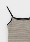 Raviol Stripe Cap Sleeveless Top (Built-in Cap)
