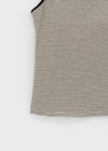 Raviol Stripe Cap Sleeveless Top (Built-in Cap)